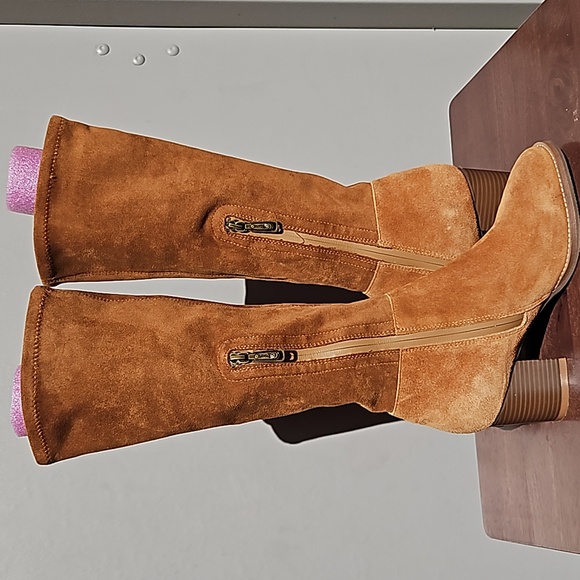 Blondo Waterproof Cow Suede Knee Length Blook Boots Heel 7.5 - Picture 8 of 15